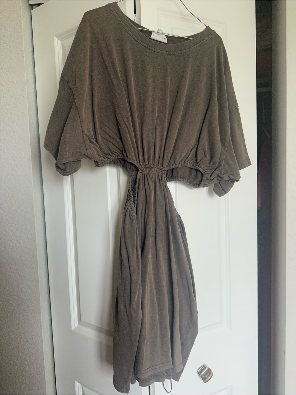 Casual Short Sleeve Dress - gray
